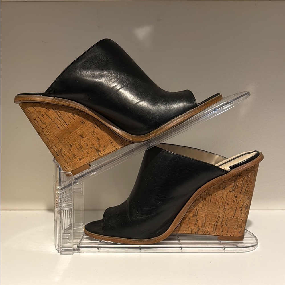Zara Black Wedge Shoes with Cork Heel